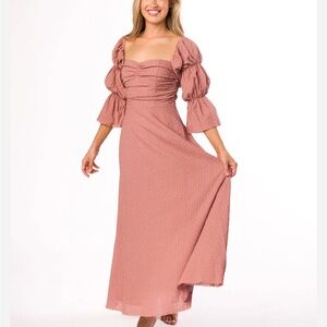 Pink Off-Shoulder Maternity Dress